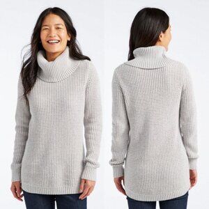 LL Bean | Women's Waffle Knit Cowl Neck Sweater Cotton Medium